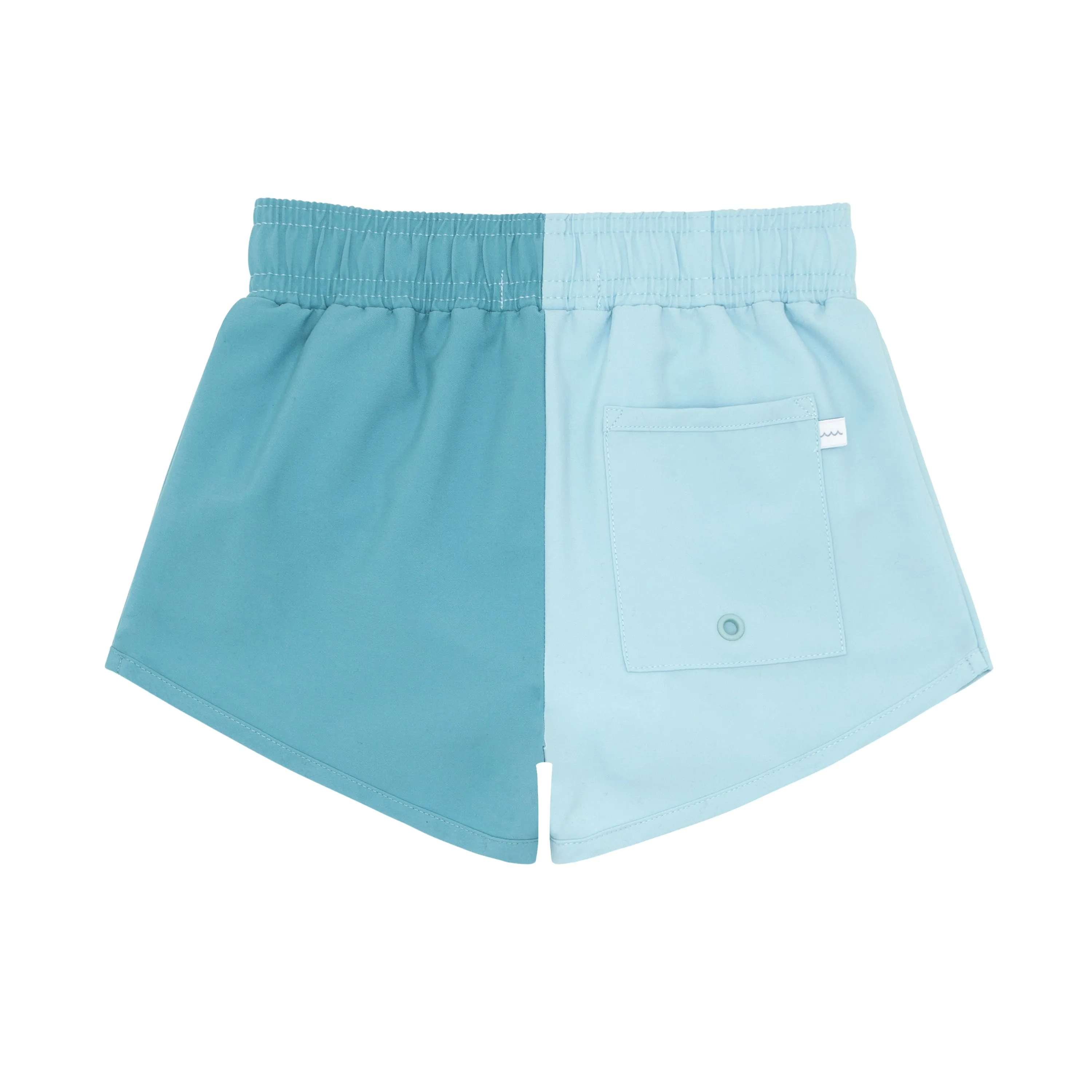Pacific Blue Colorblock Boardie Swim Trunks