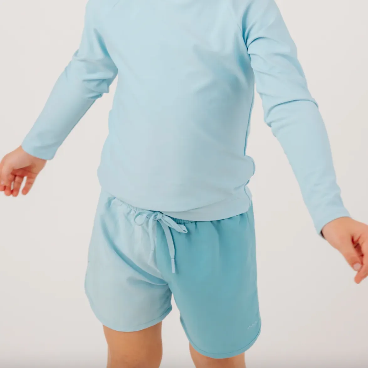 Pacific Blue Colorblock Boardie Swim Trunks