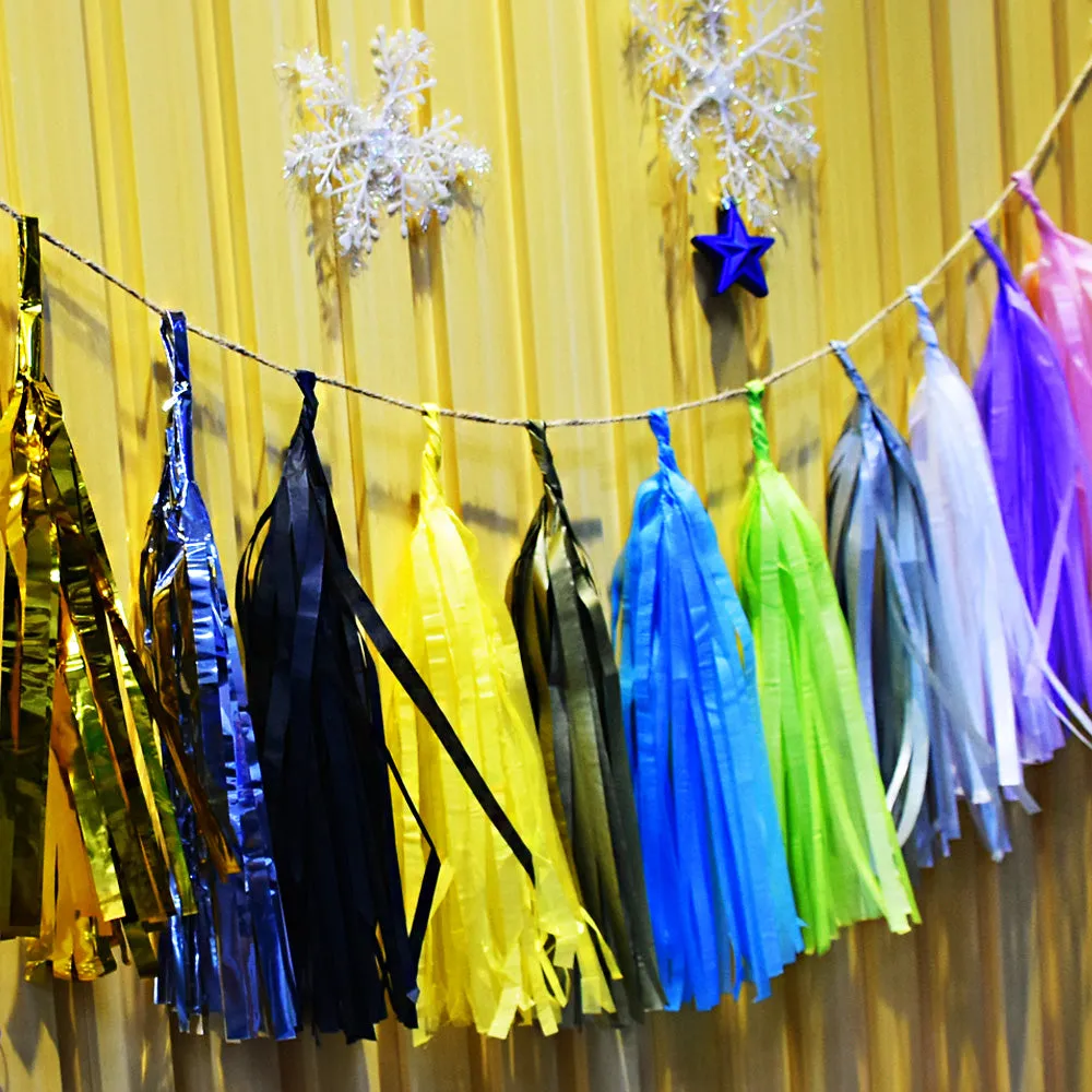 Paper Tassel Assembled or DIY Tassel Garland Wedding Photo Backdrop Birthday Party Decorations 12" white 1bag