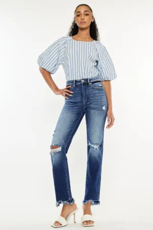Peach High Rise Slim Straight