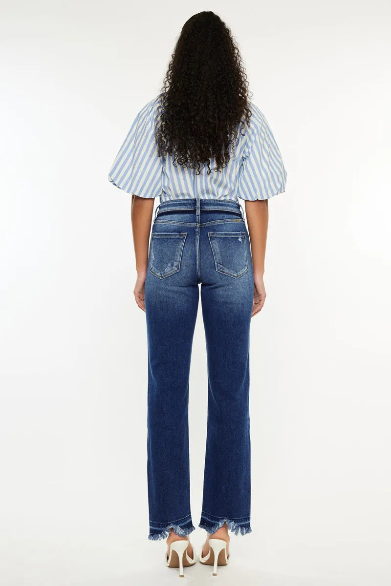 Peach High Rise Slim Straight
