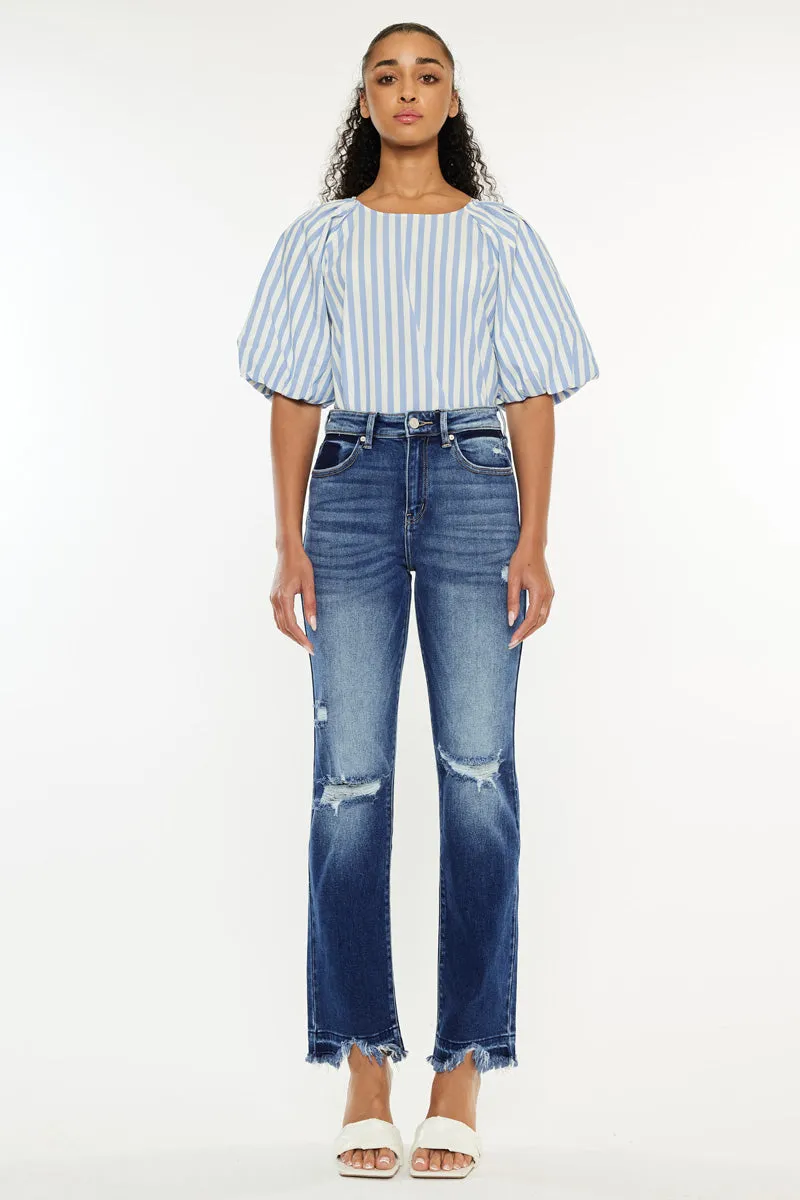 Peach High Rise Slim Straight