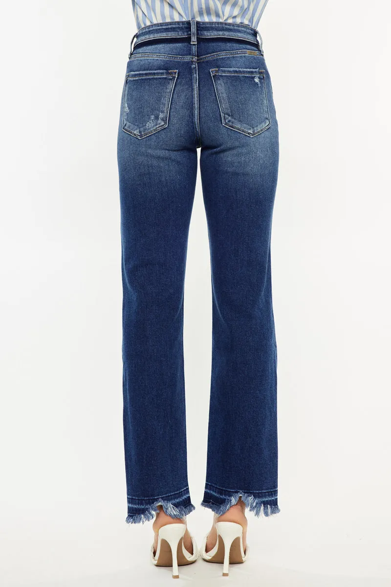 Peach High Rise Slim Straight