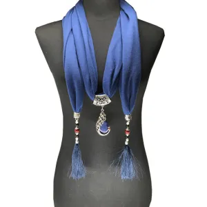 Pendant Necklace & Tassel Scarf