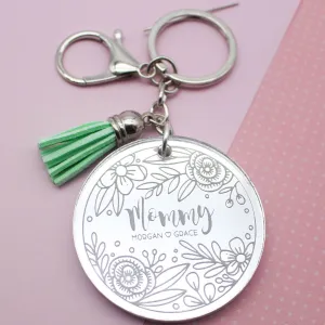Personalized bangle keychain. mother keychain. New grandma gift. First mothers day gift. Mothers day necklace  Wristlet Keychain. mom
