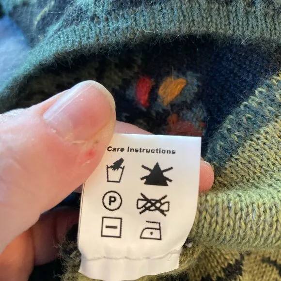 Peruvian Connection Alpaca blend Cardigan w/pretty design &amp; metal buttons luxe