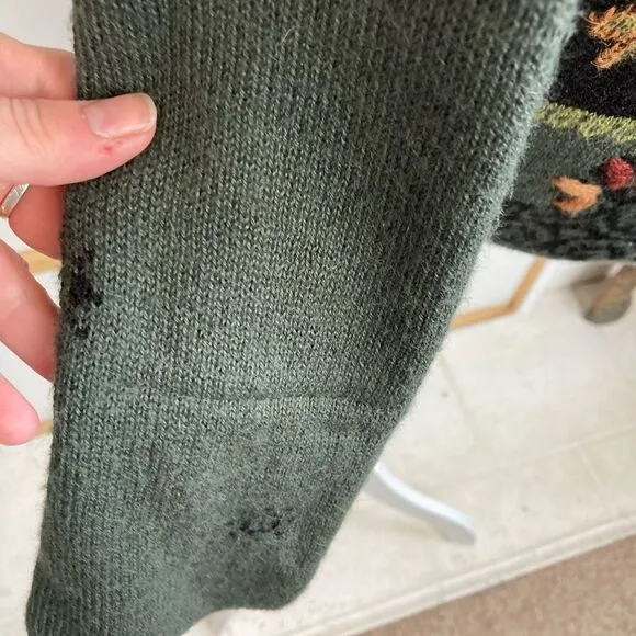 Peruvian Connection Alpaca blend Cardigan w/pretty design &amp; metal buttons luxe