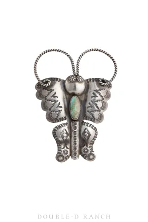 Pin, Pendant, Novelty, Butterfly, Turquoise, Hallmark, New Old Stock, 947