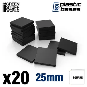 Plastic Bases - Square 25x25mm x20