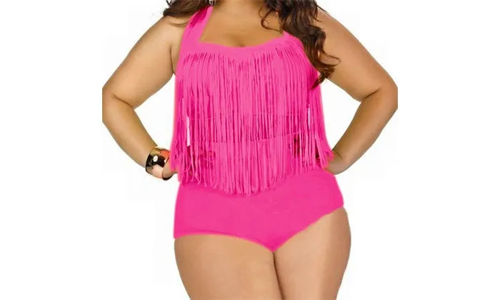 Plus Size Fashion Fringe Bikini Set