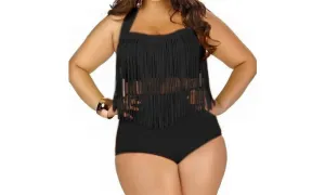 Plus Size Fashion Fringe Bikini Set