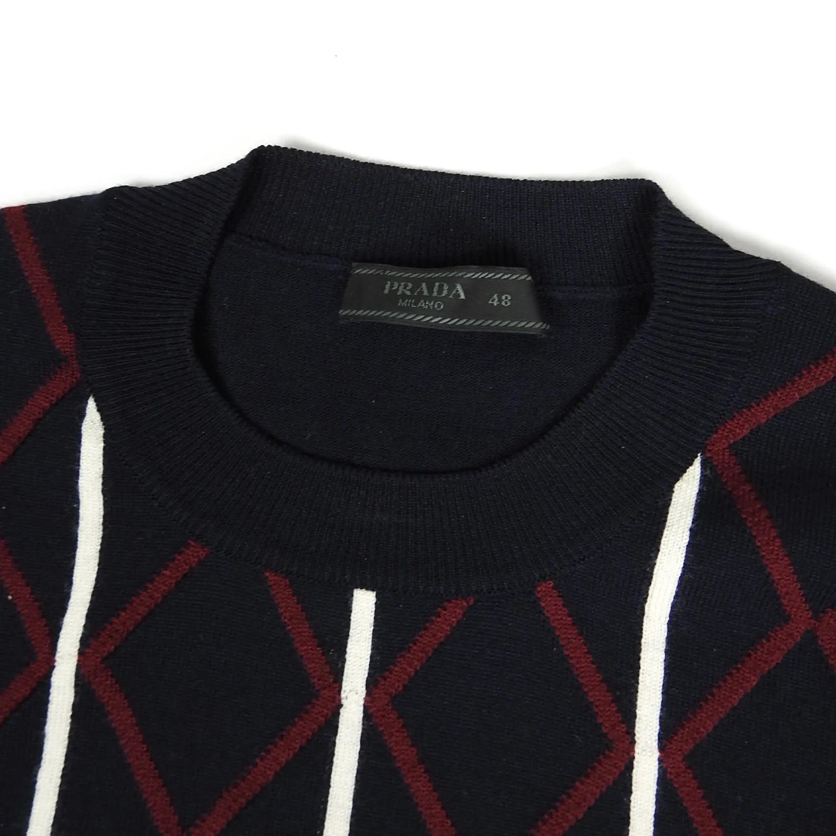 Prada Navy Patterned Knit Size 48