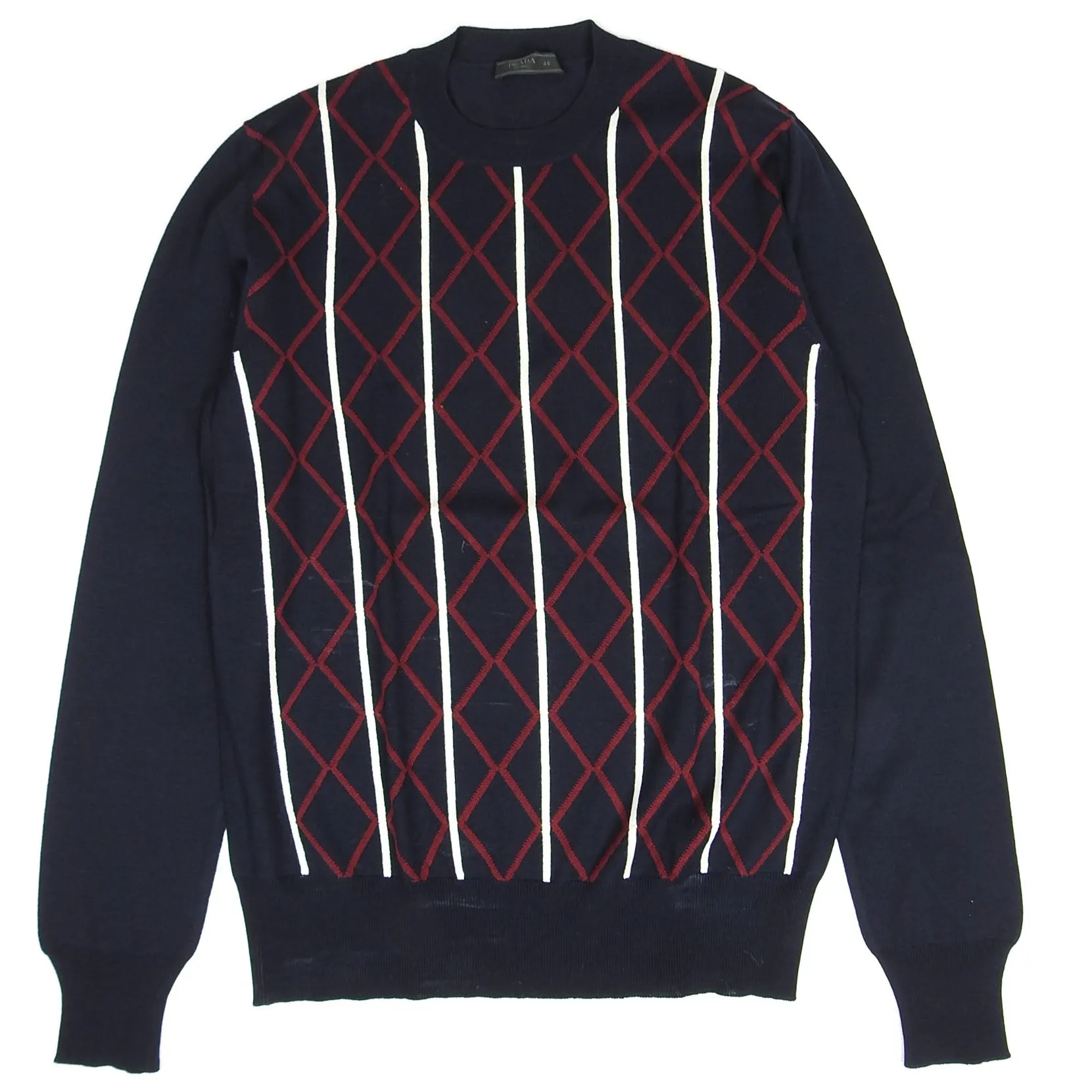 Prada Navy Patterned Knit Size 48