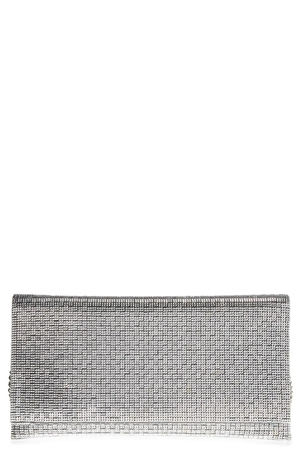 Private Label Mini Crystal Flap Clutch Silver Gray One Size