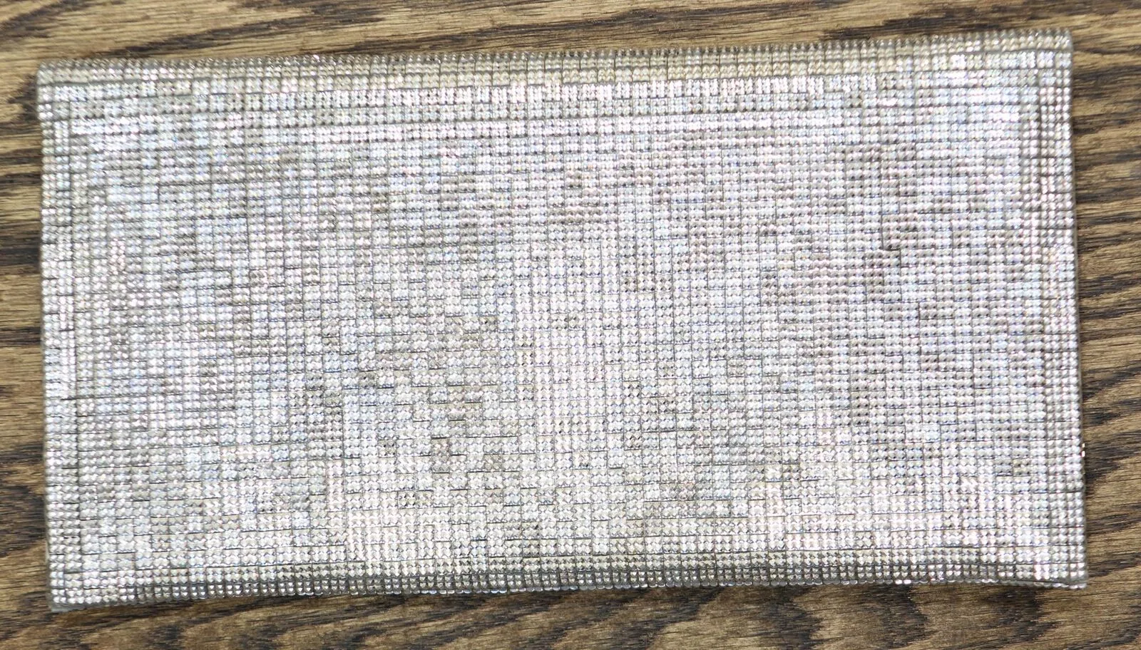 Private Label Mini Crystal Flap Clutch Silver Gray One Size
