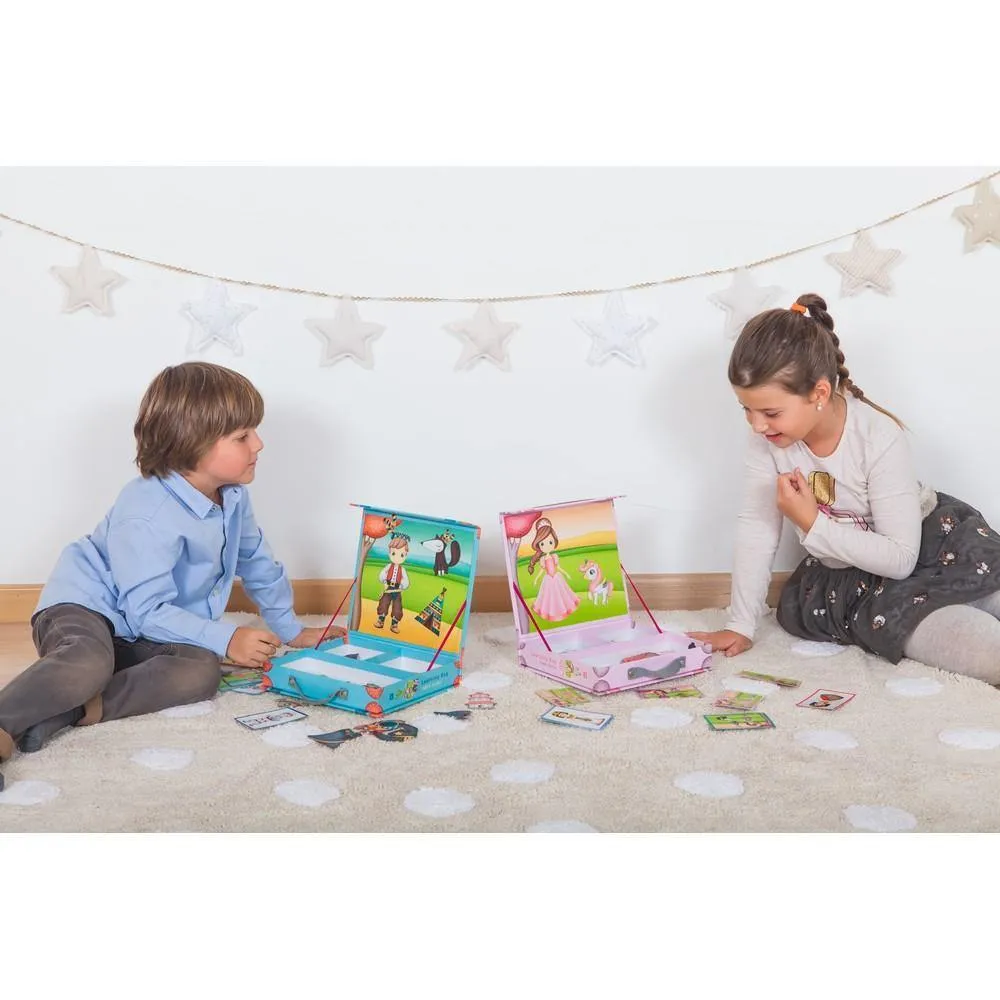 Puzzle educativ magnetic - Valiză cu eroii lumii, 40 piese
