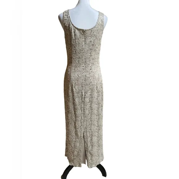 R &amp; M Mother Of The Bride Groom cream colored dress with removable lace jacket.