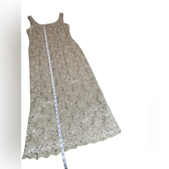 R &amp; M Mother Of The Bride Groom cream colored dress with removable lace jacket.