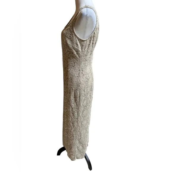 R &amp; M Mother Of The Bride Groom cream colored dress with removable lace jacket.