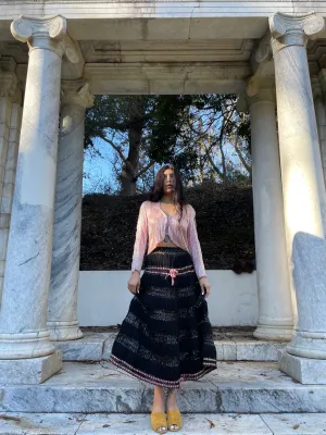 Rare Custom Made 1940s Sequined Rowed Yarn Skirt