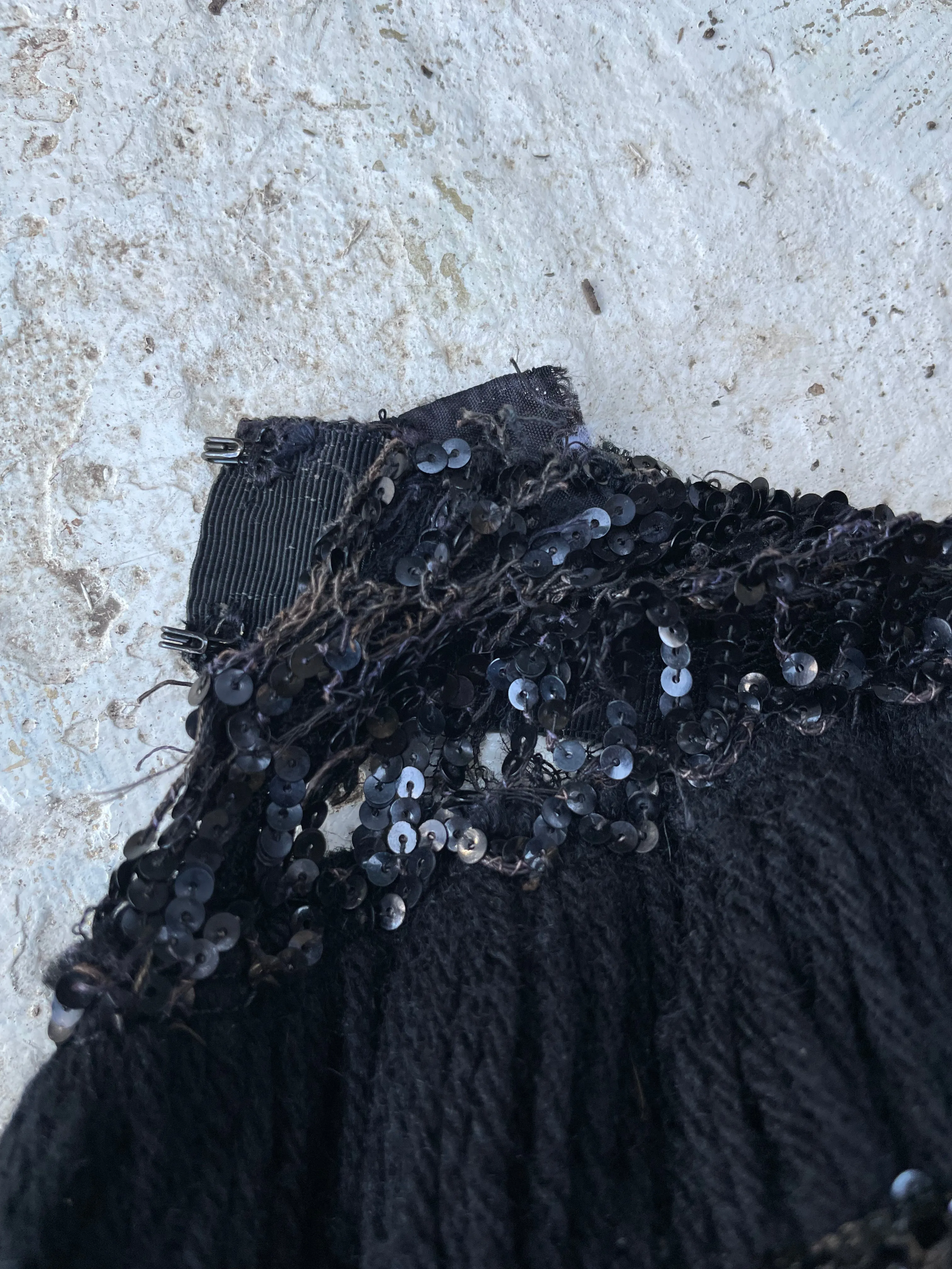 Rare Custom Made 1940s Sequined Rowed Yarn Skirt