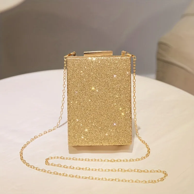 realaiot  Mini Sequined Evening Bag, Fashion Wedding Bag, Women's Glitter Clutch Purse For Prom Party (5.9*4.33*1.77) Inch