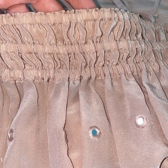 Rebecca Taylor Mauve Silk Bohemian Tie Waist Rhinestone Skirt💗💗💗