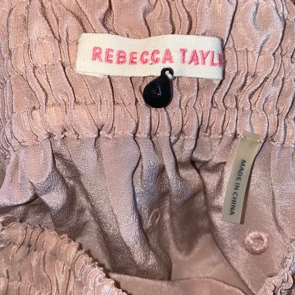Rebecca Taylor Mauve Silk Bohemian Tie Waist Rhinestone Skirt💗💗💗