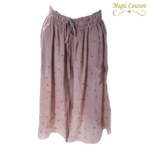 Rebecca Taylor Mauve Silk Bohemian Tie Waist Rhinestone Skirt💗💗💗