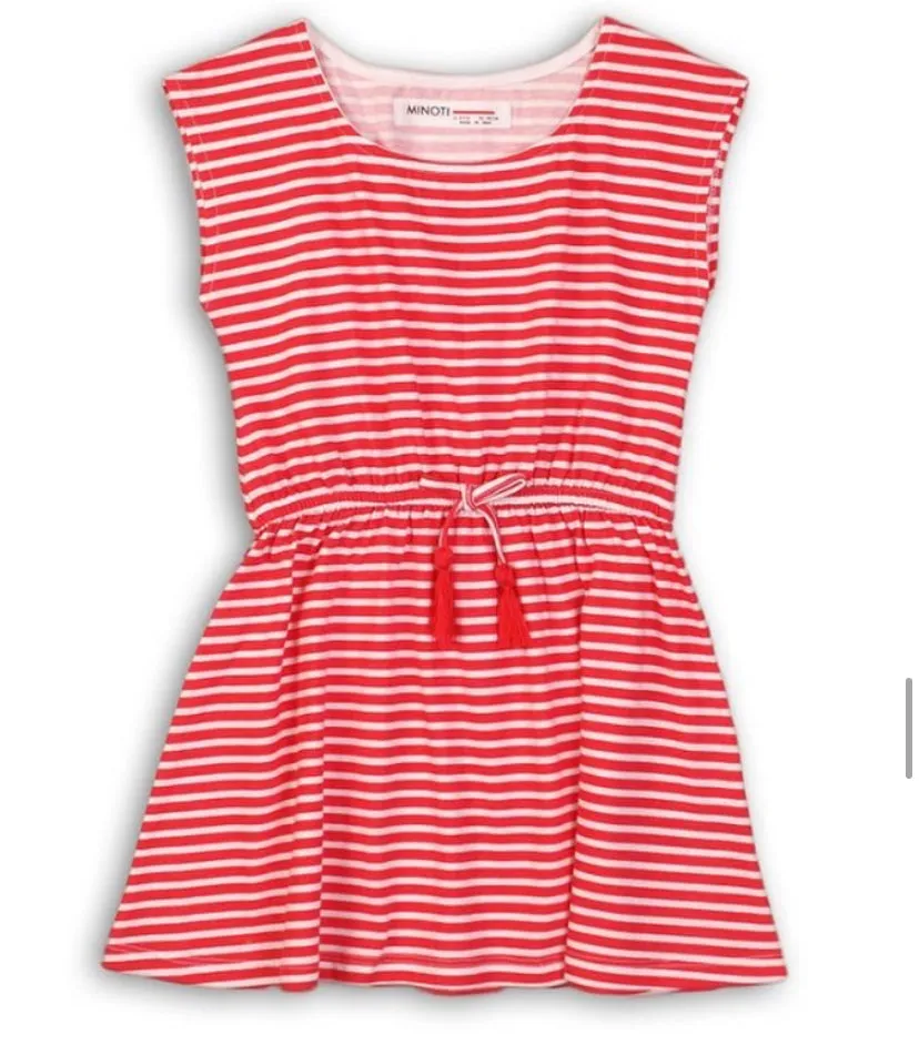 Red Stripe Tassel Dress