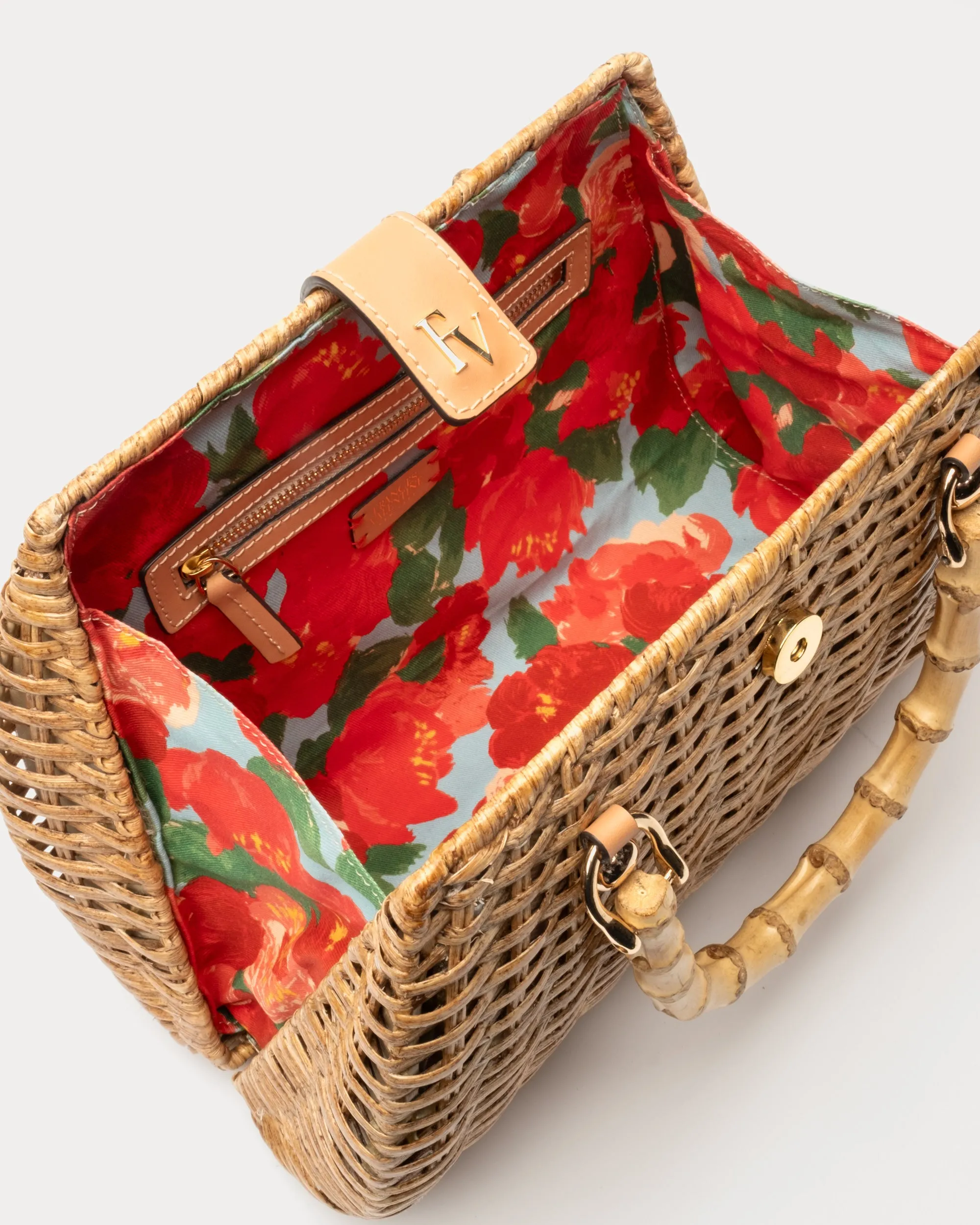 Rooster Wicker Basket - Toast