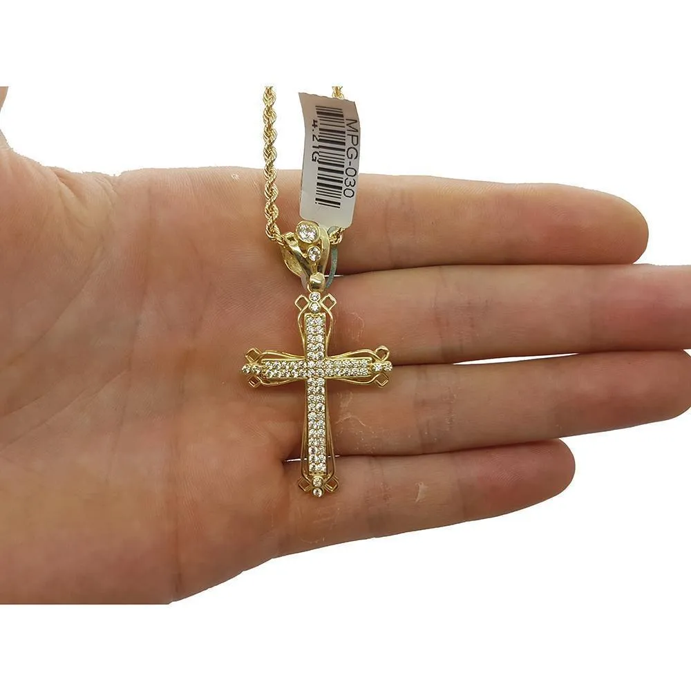 Rope Chain 2.5MM 10K With Cross OR 10K MNG-131