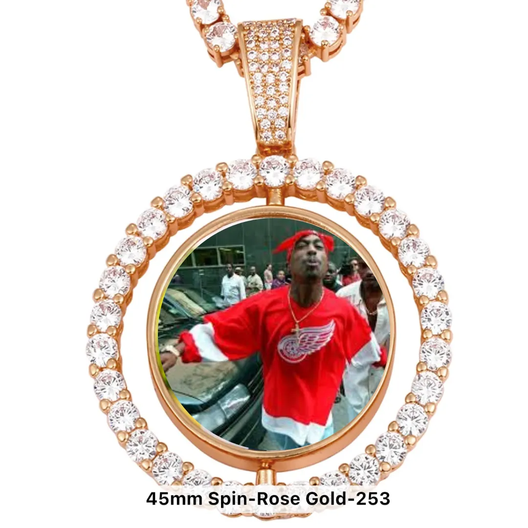 ROTATING CIRCLE MOISSANITE PICTURE PENDANT