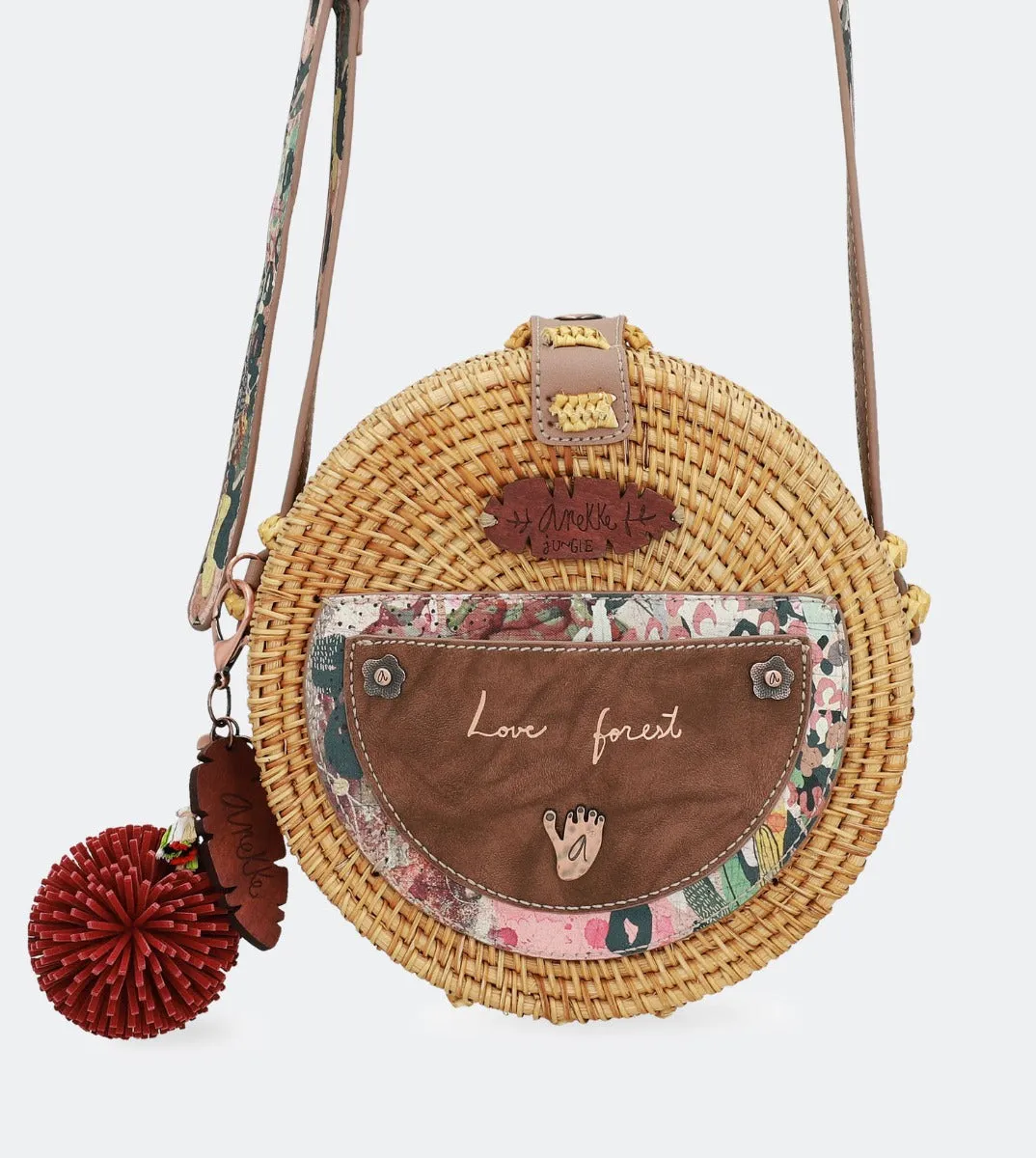Round raffia handbag
