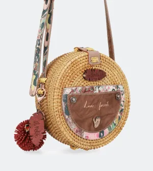 Round raffia handbag