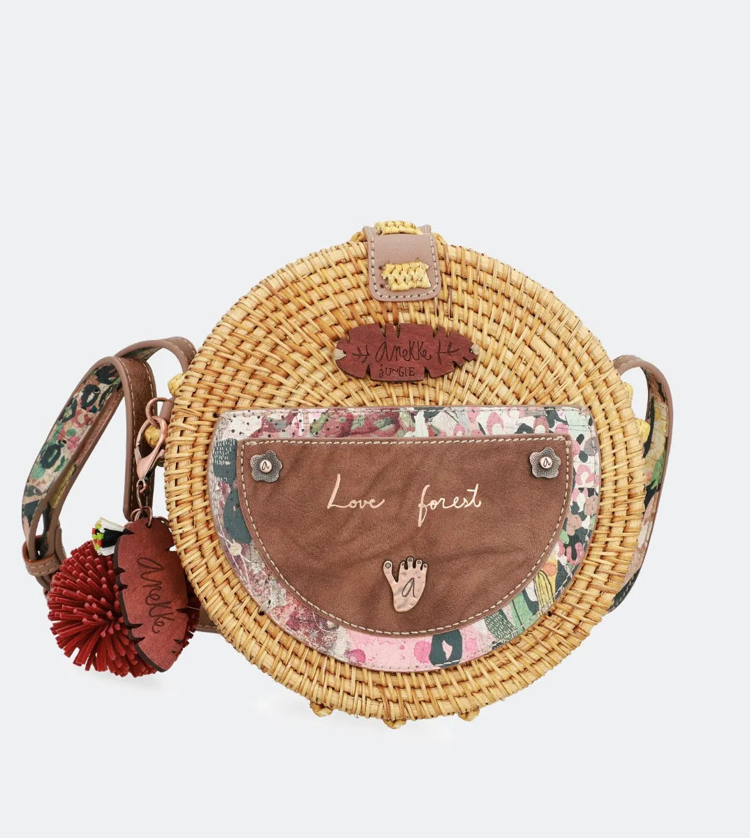Round raffia handbag