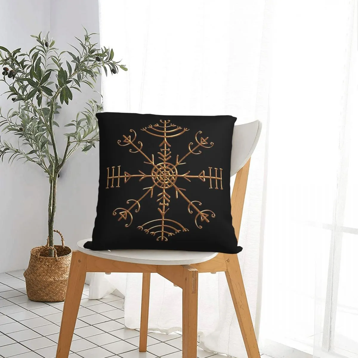 Rune Protection Health Pillowcase Viking Norse Mythology Backpack Cushion For Bedroom Printed Car Throw Pillow Case Decorative