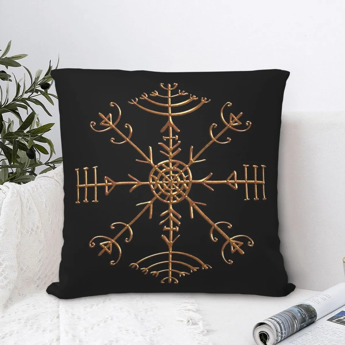 Rune Protection Health Pillowcase Viking Norse Mythology Backpack Cushion For Bedroom Printed Car Throw Pillow Case Decorative