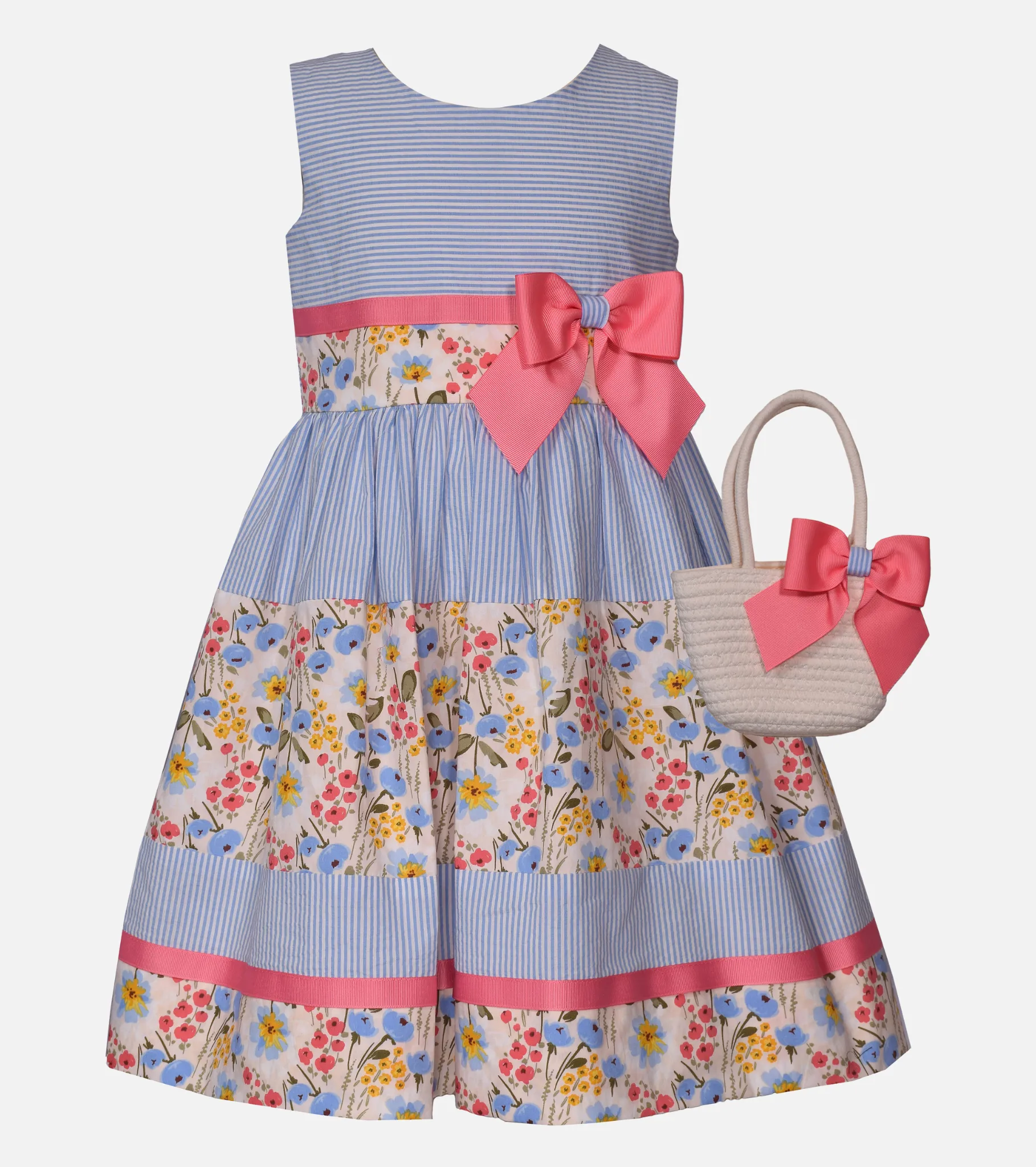 Sadie Mixed Print Dress with Bag