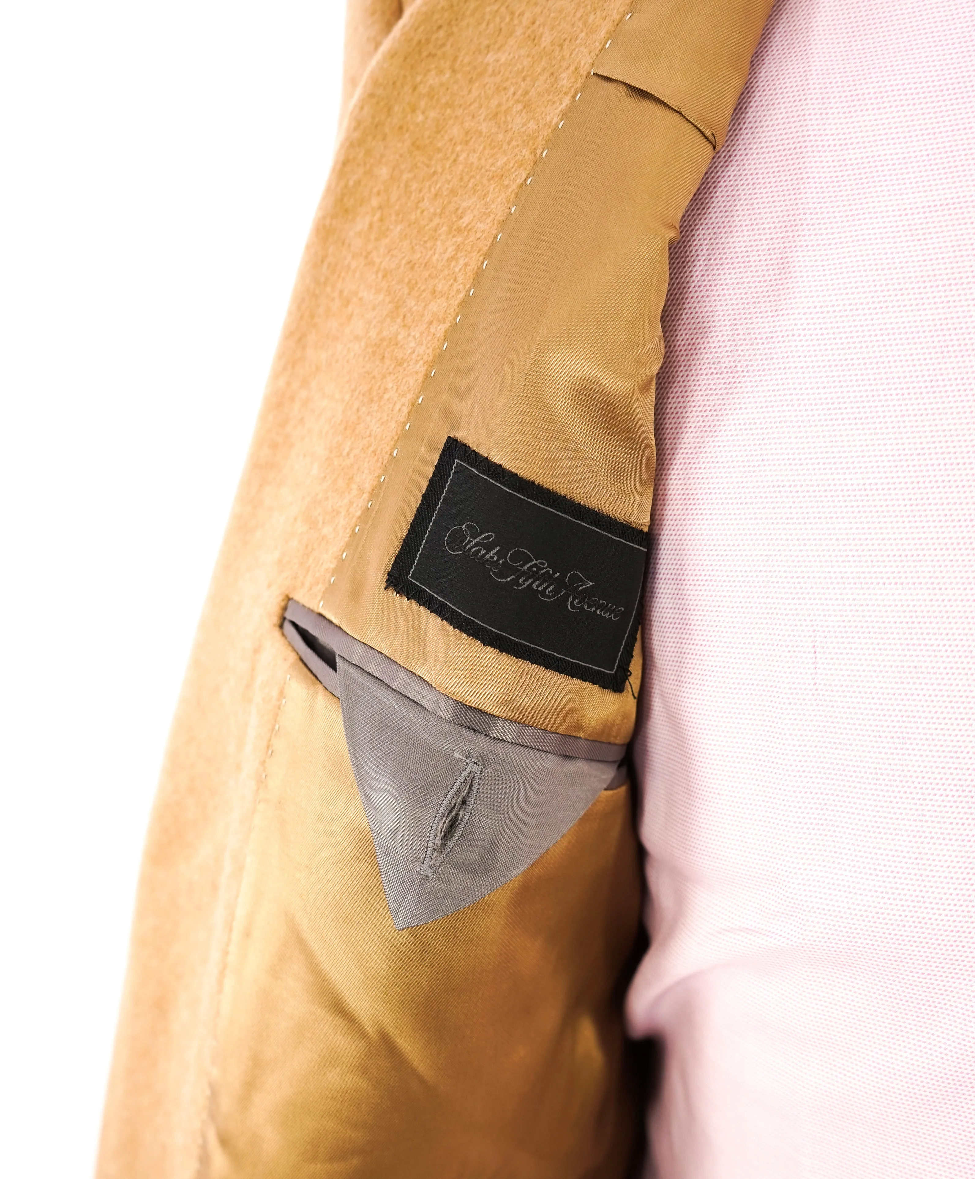SAKS FIFTH AVENUE / LORO PIANA- 100% Cashmere Camel Blazer- 42L