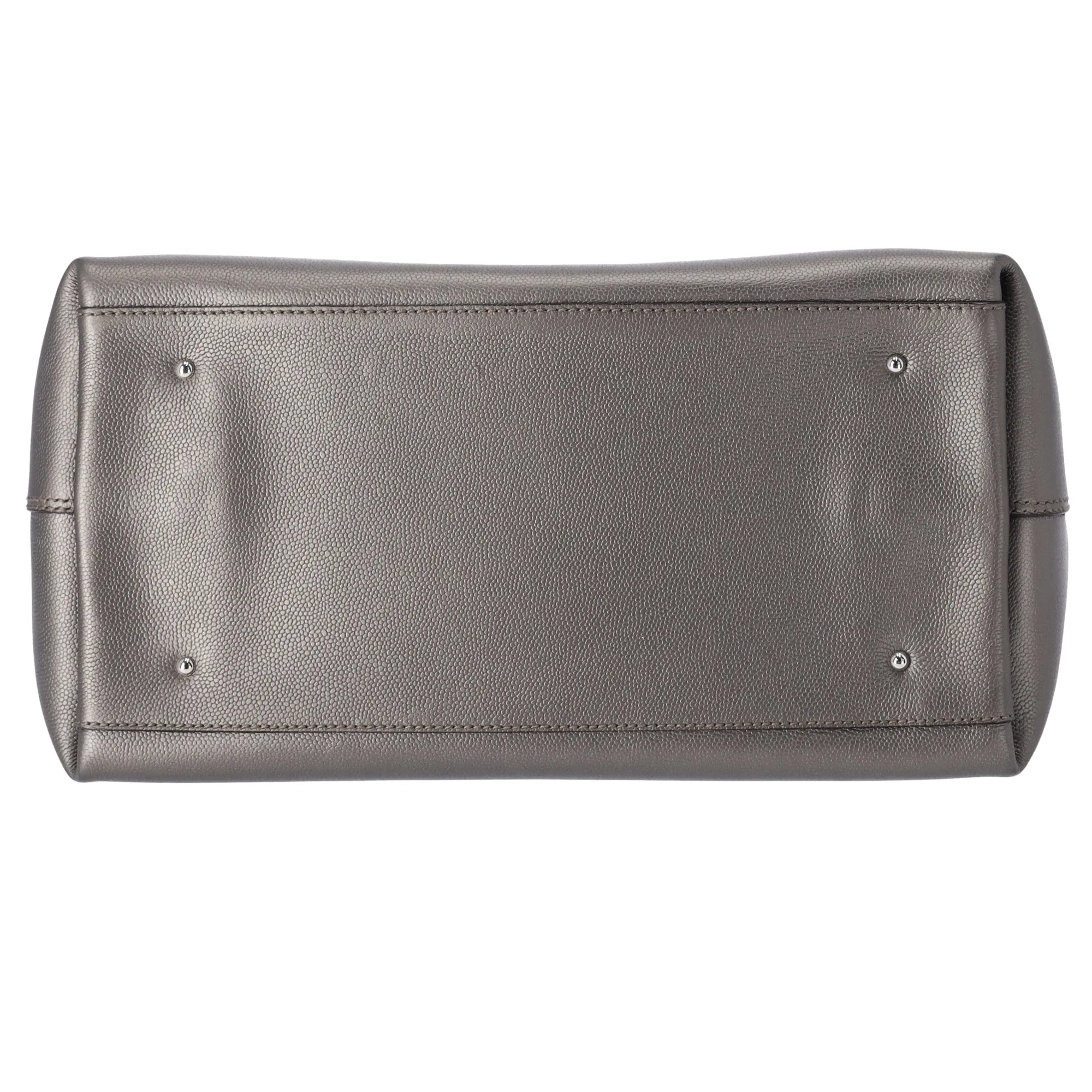 Salvatore Ferragamo Gancini Shoulder Bag Silver Leather