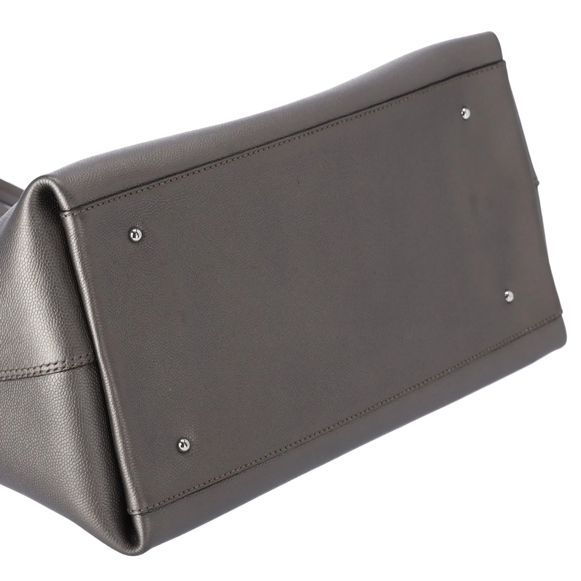 Salvatore Ferragamo Gancini Shoulder Bag Silver Leather