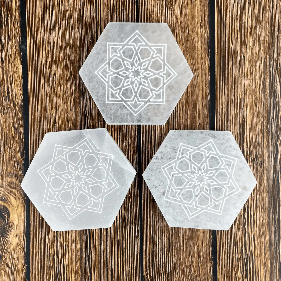 Selenite Mandala Charging Plate