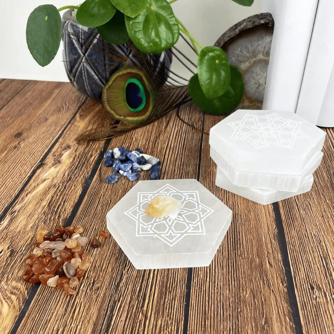 Selenite Mandala Charging Plate