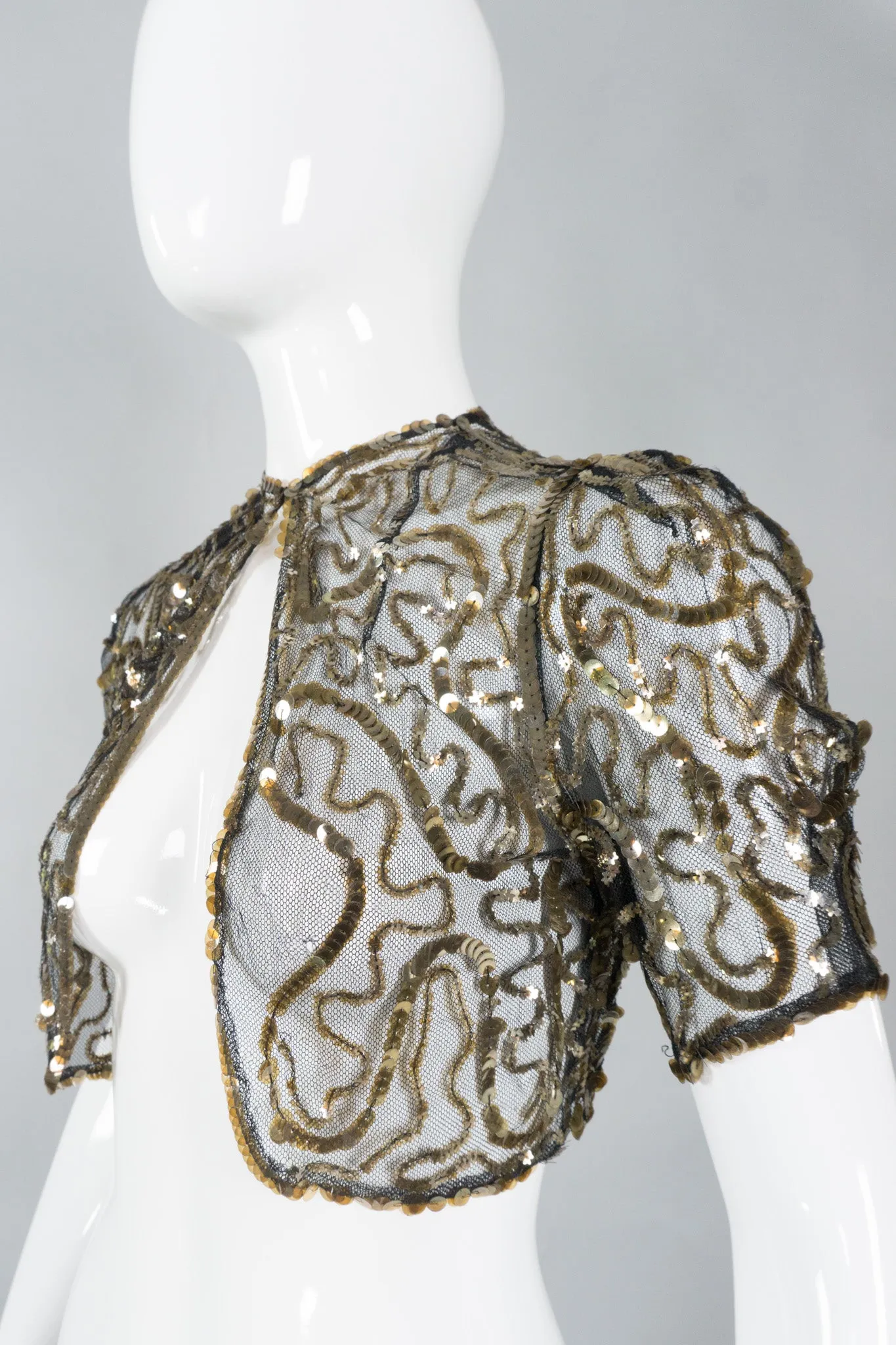 Sequin Mesh Bolero Jacket