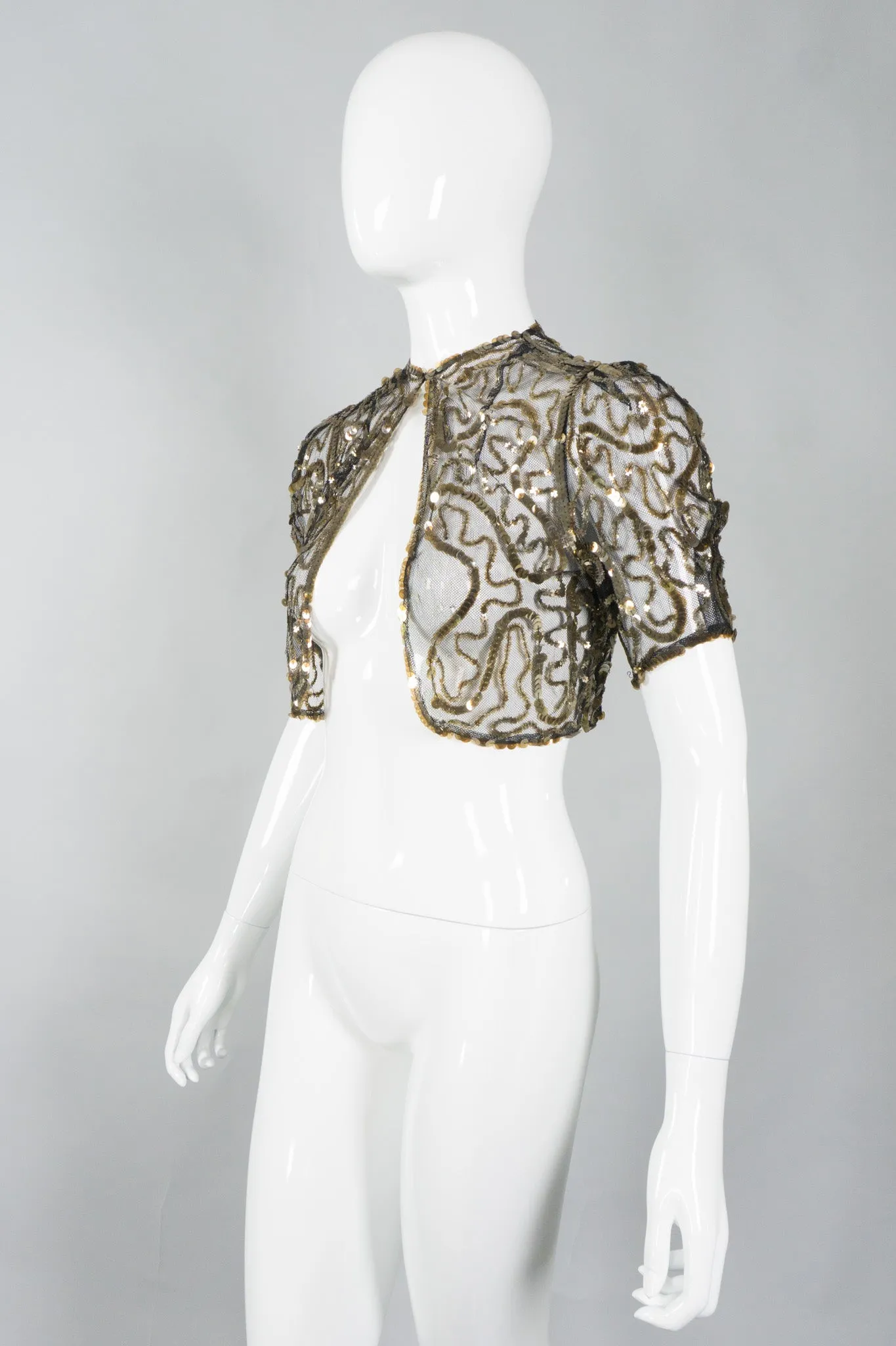 Sequin Mesh Bolero Jacket