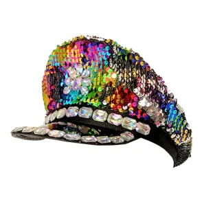 Sequin Rainbow Festive Cap