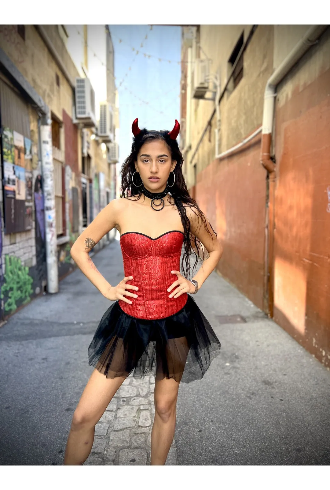 Sequin Red Devil Corset