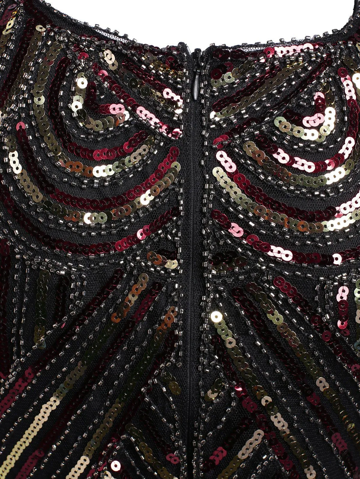 Sequined Beaded Art Deco Fringe Flapper 1920s Dress