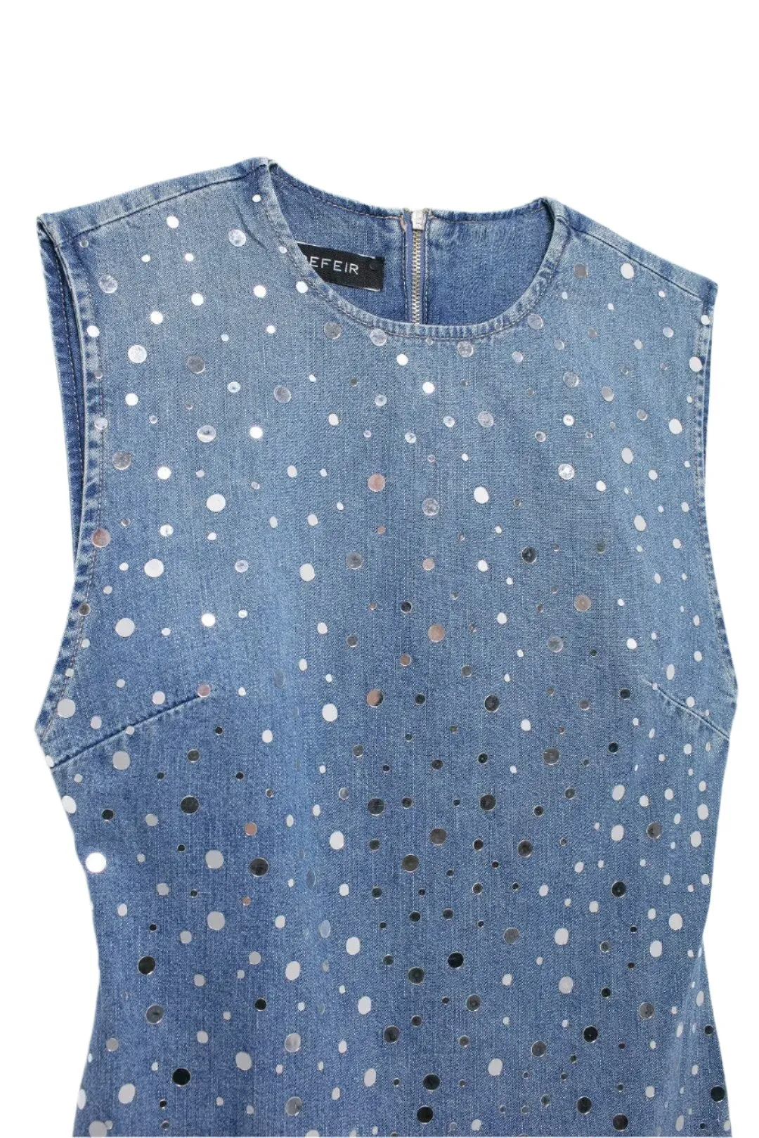 Sequined Denim Mini Dress